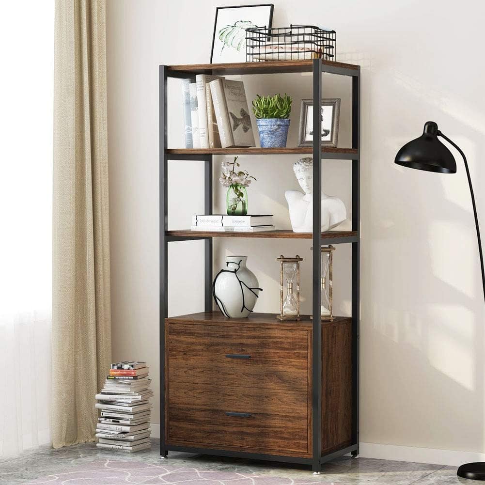 Tribesigns 4-Tier Rustic Bookshelf