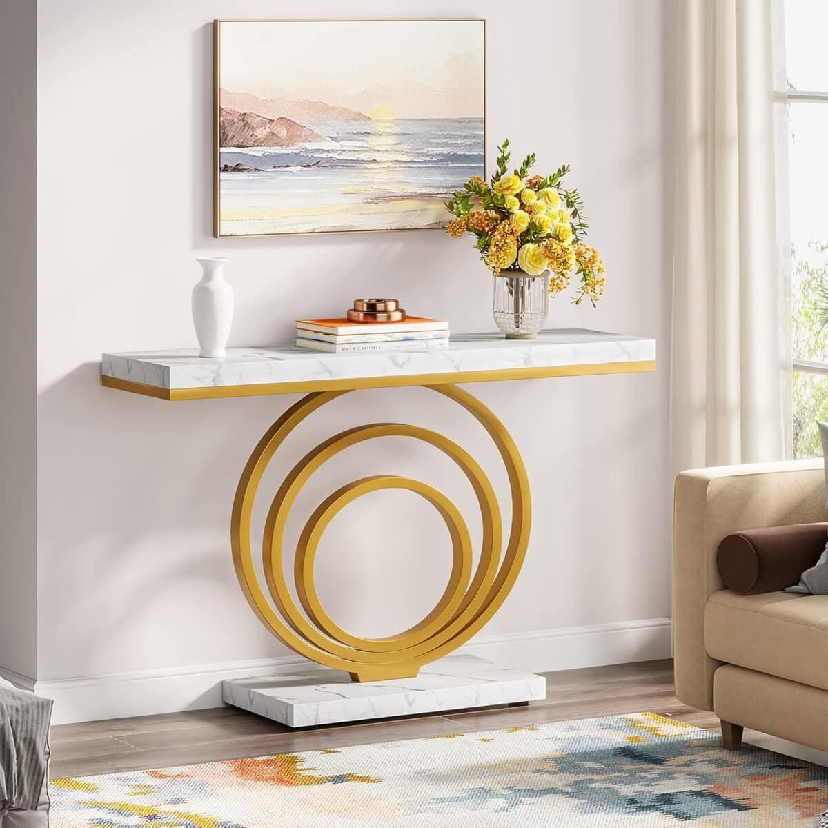 Tribesigns 41-Inch Gold Entryway Table