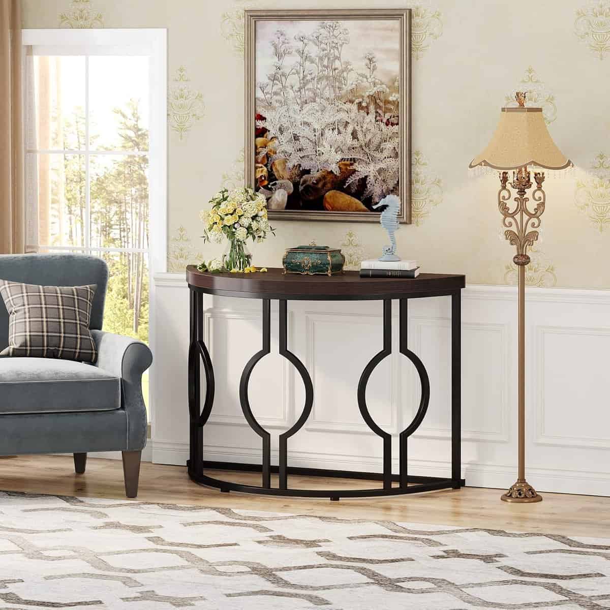 Tribesigns 43-Inch Half Moon Console Table