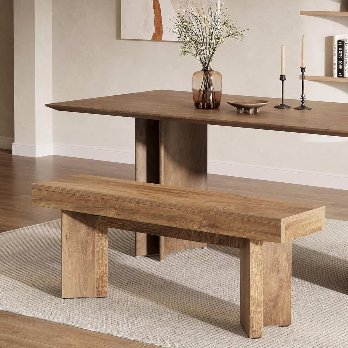 Tribesigns 47-Inch Farmhouse Wooden Dining Bench