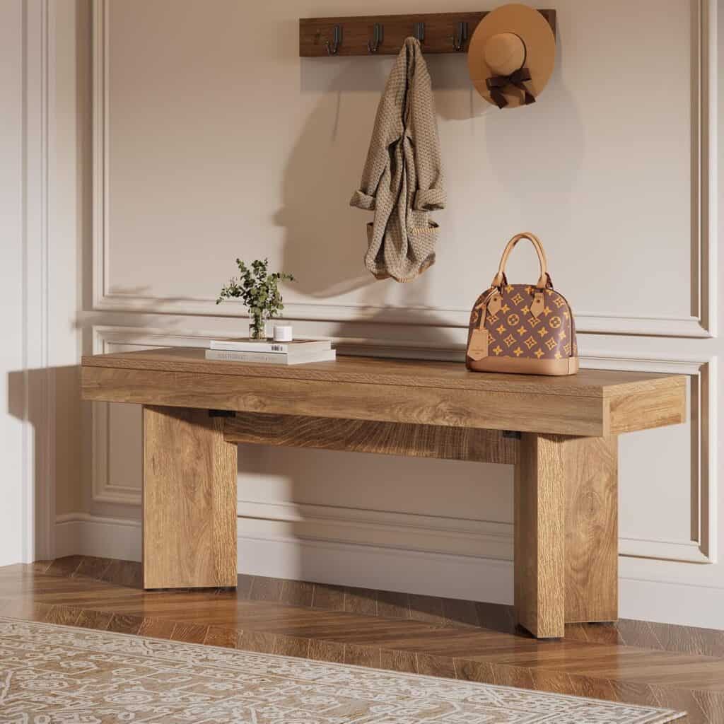Tribesigns 47-Inch Wooden Entryway Bench