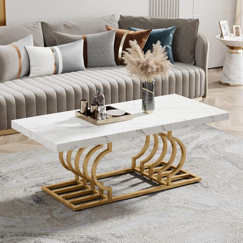 Tribesigns 47" Faux Marble Coffee Table
