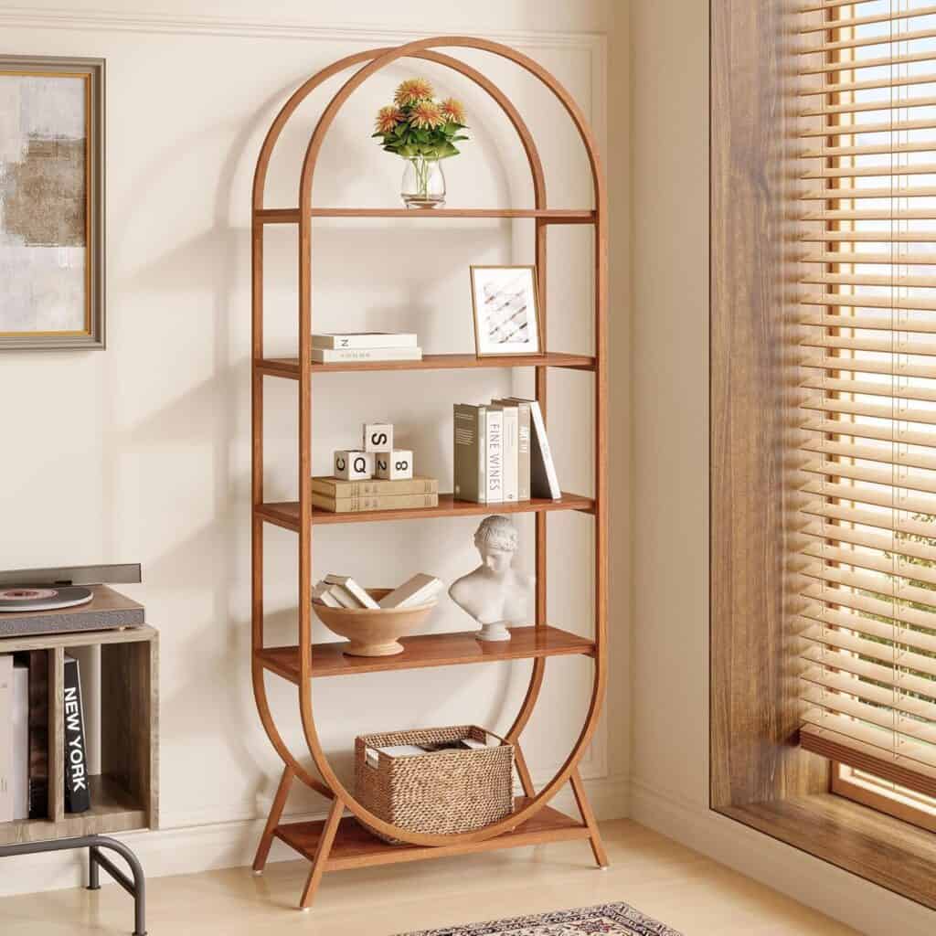 Tribesigns 5-Tier Arched Bookcase