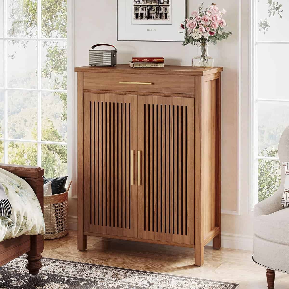 Tribesigns 5-Tier Brown Shoe Cabinet