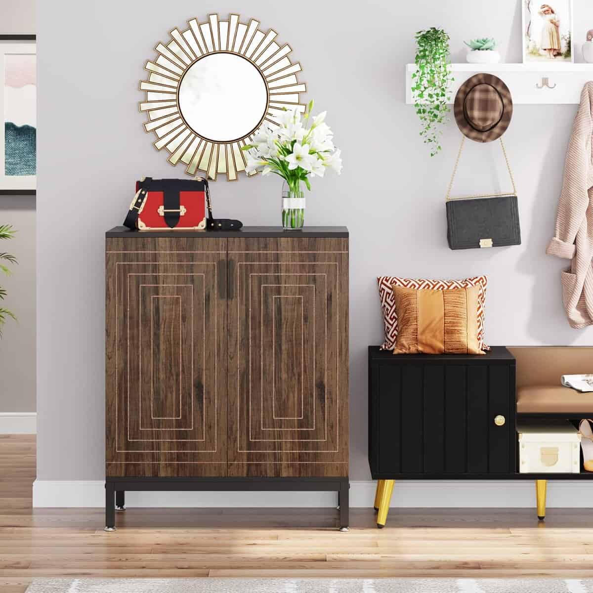 Tribesigns Shoe Cabinet with Doors
