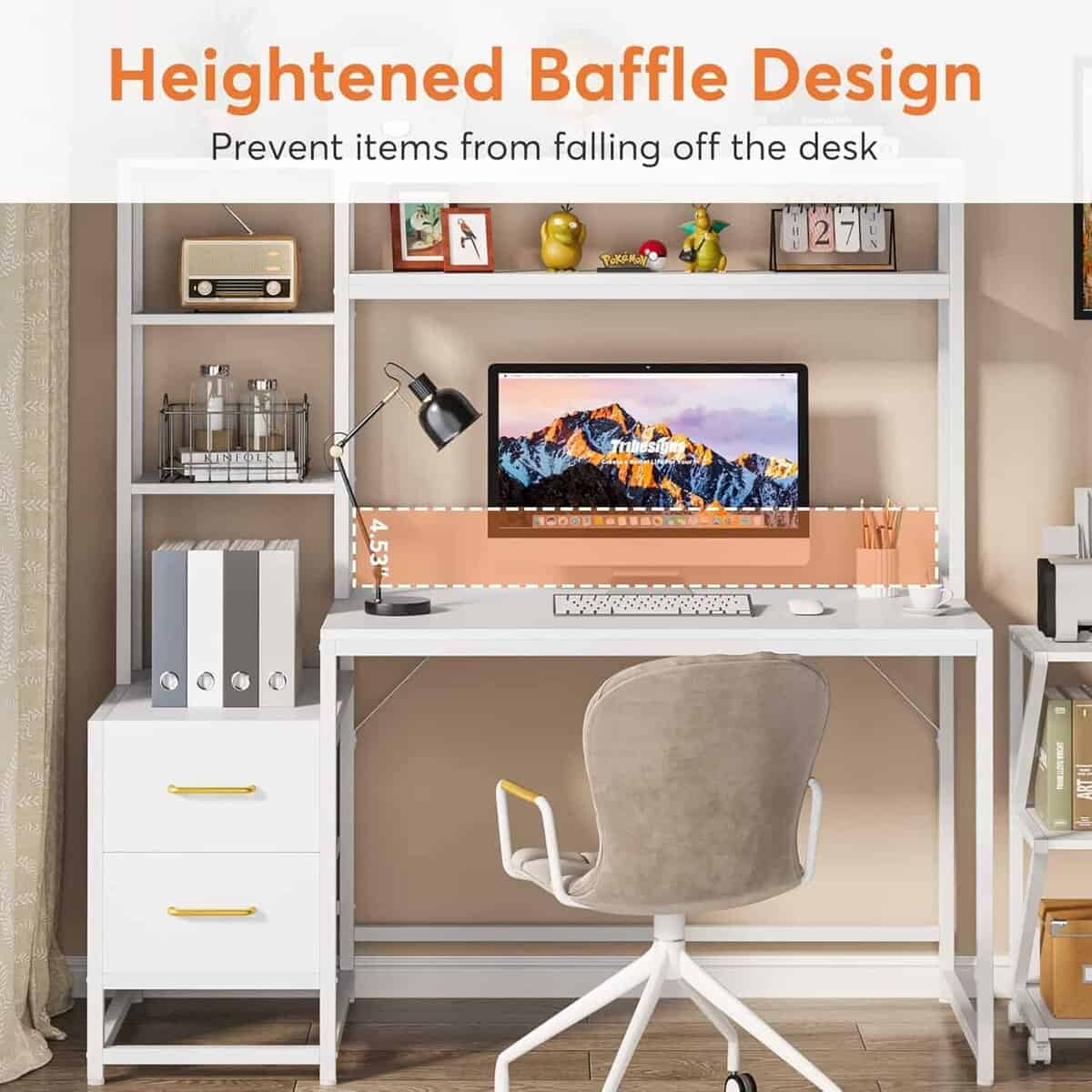 tribesigns-55-computer-desk-with-hutch-2-drawers-white-home-office-desk