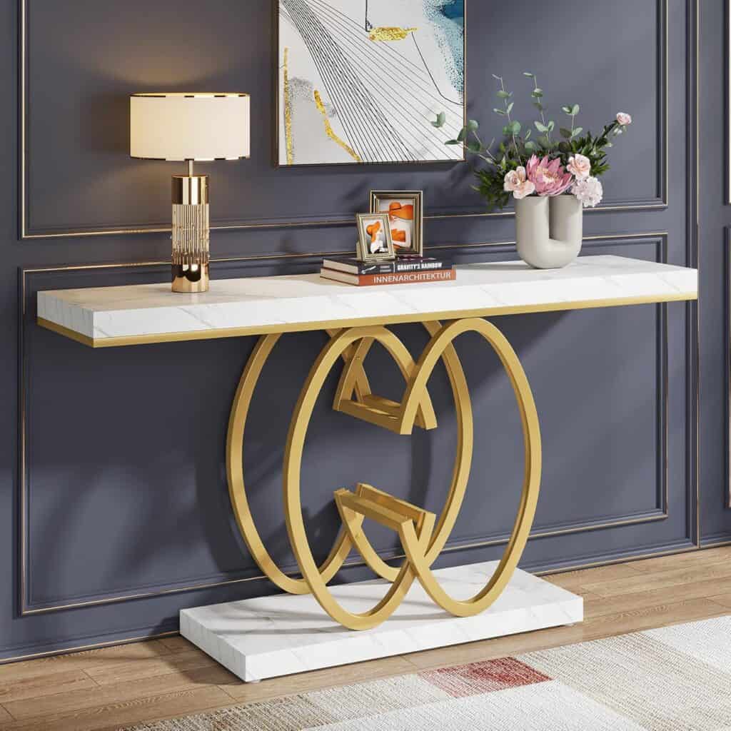 Tribesigns 55-Inch Faux Marble Console Table