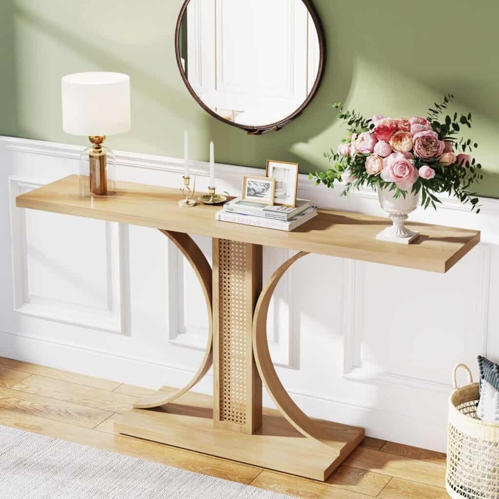 Tribesigns 55-Inch Rattan Console Table