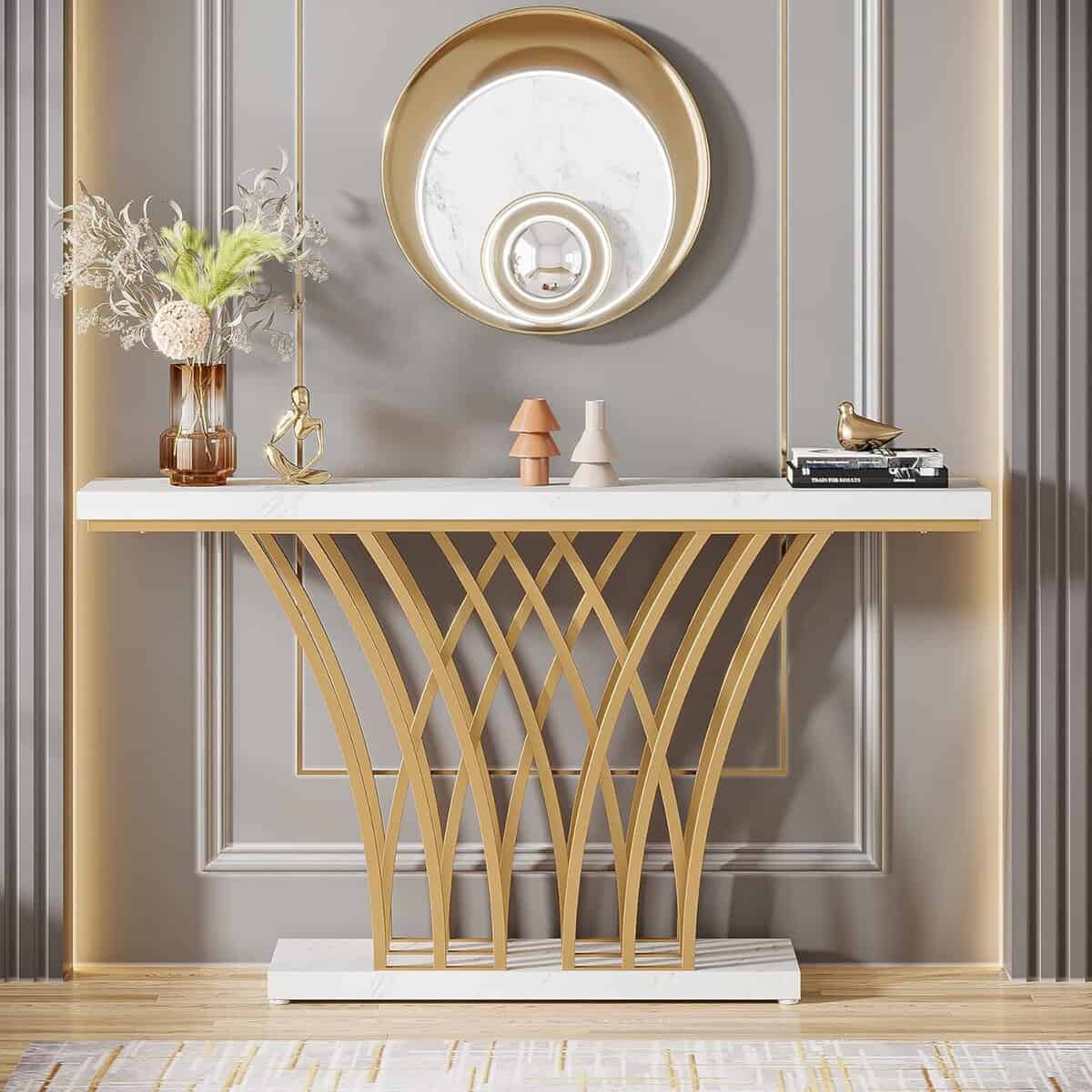 Tribesigns 59-Inch Gold Console Table