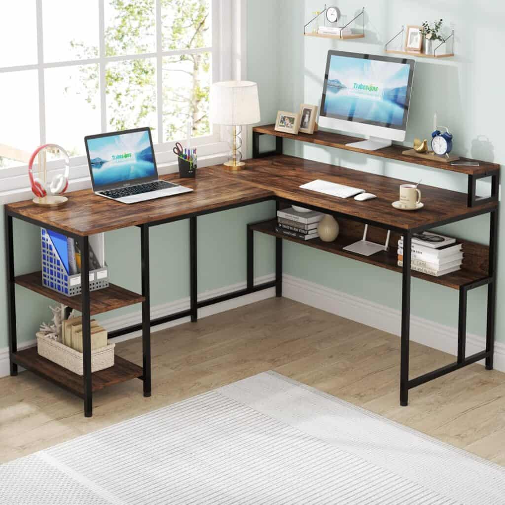 Tribesigns 59" L-Shaped Computer Desk