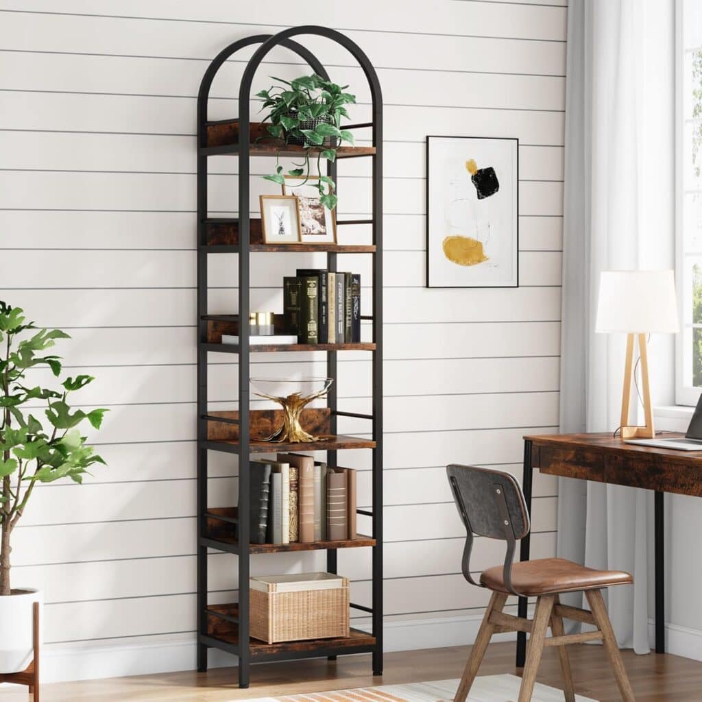 Tribesigns 6-Tier Arched Corner Bookshelf