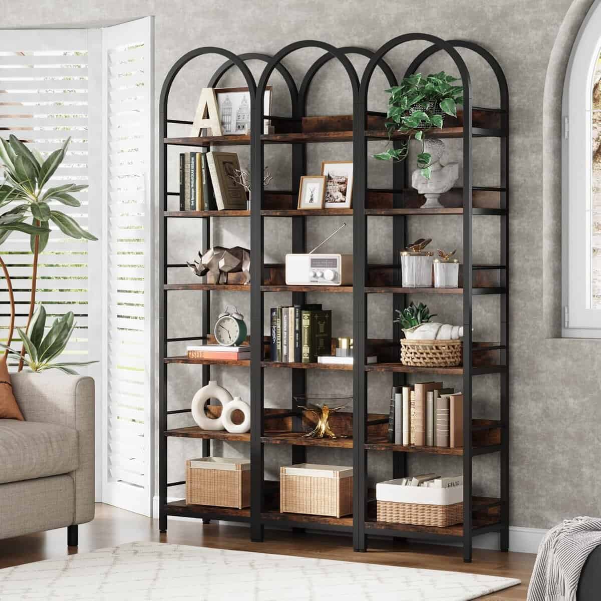 Tribesigns 6-Tier Arched Corner Bookshelf
