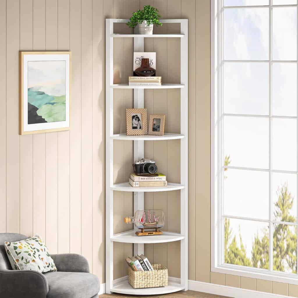 Tribesigns 6 Tier Corner Shelf, 70.9" Tall Bookshelf