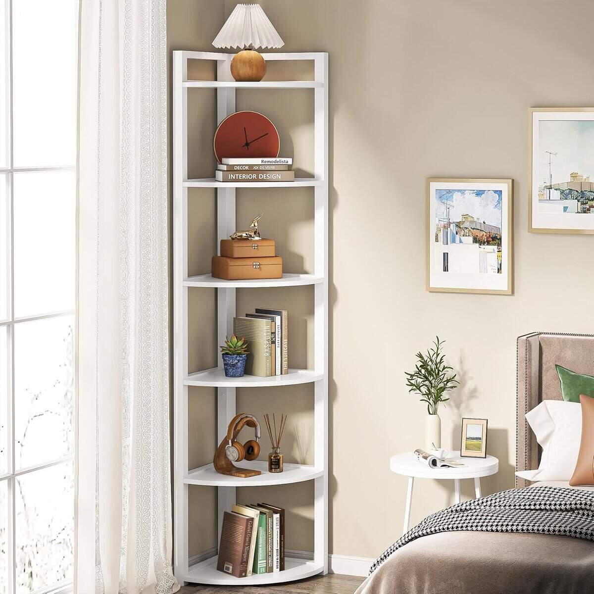 Tribesigns 6 Tier Corner Shelf, 70.9" Tall Bookshelf