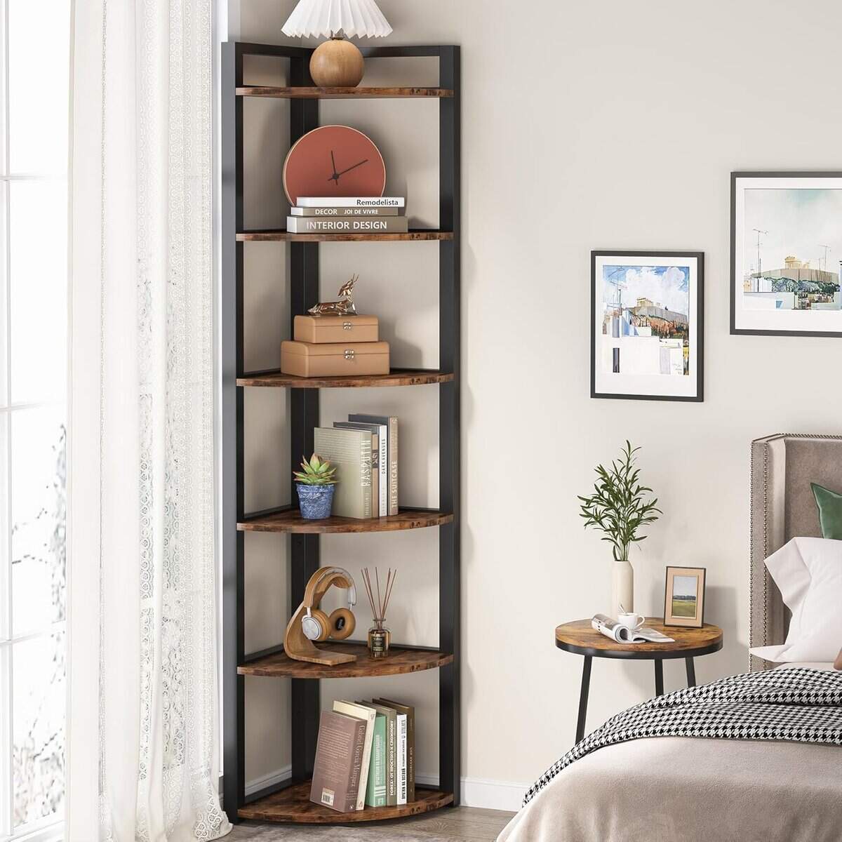Tribesigns 6 Tier Corner Shelf, 70.9" Tall Bookshelf