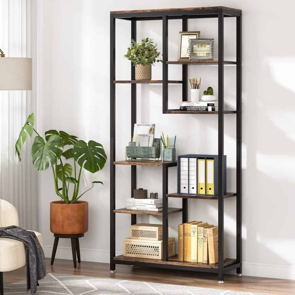 Tribesigns 6-Tier Tall Industrial 8-Shelf Storage Bookshelf