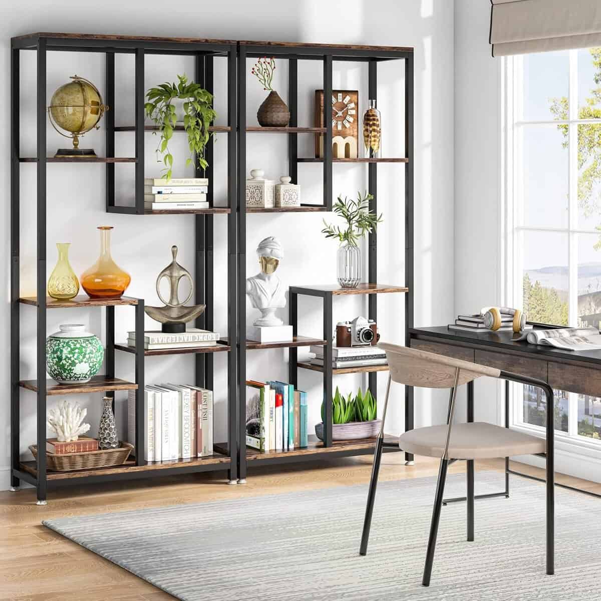 Tribesigns 6-Tier Tall Industrial 8-Shelf Storage Bookshelf