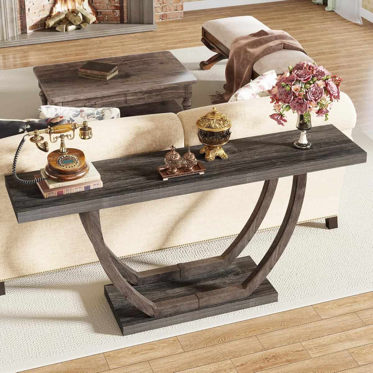 Tribesigns 63-Inch Farmhouse Console Entryway Table