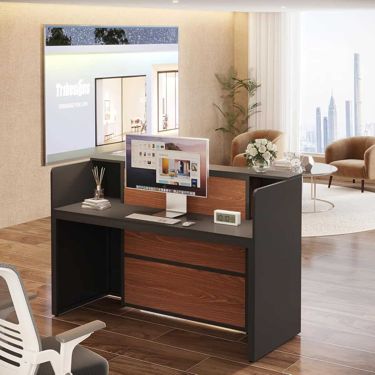 Tribesigns 63" Modern Reception Desk 