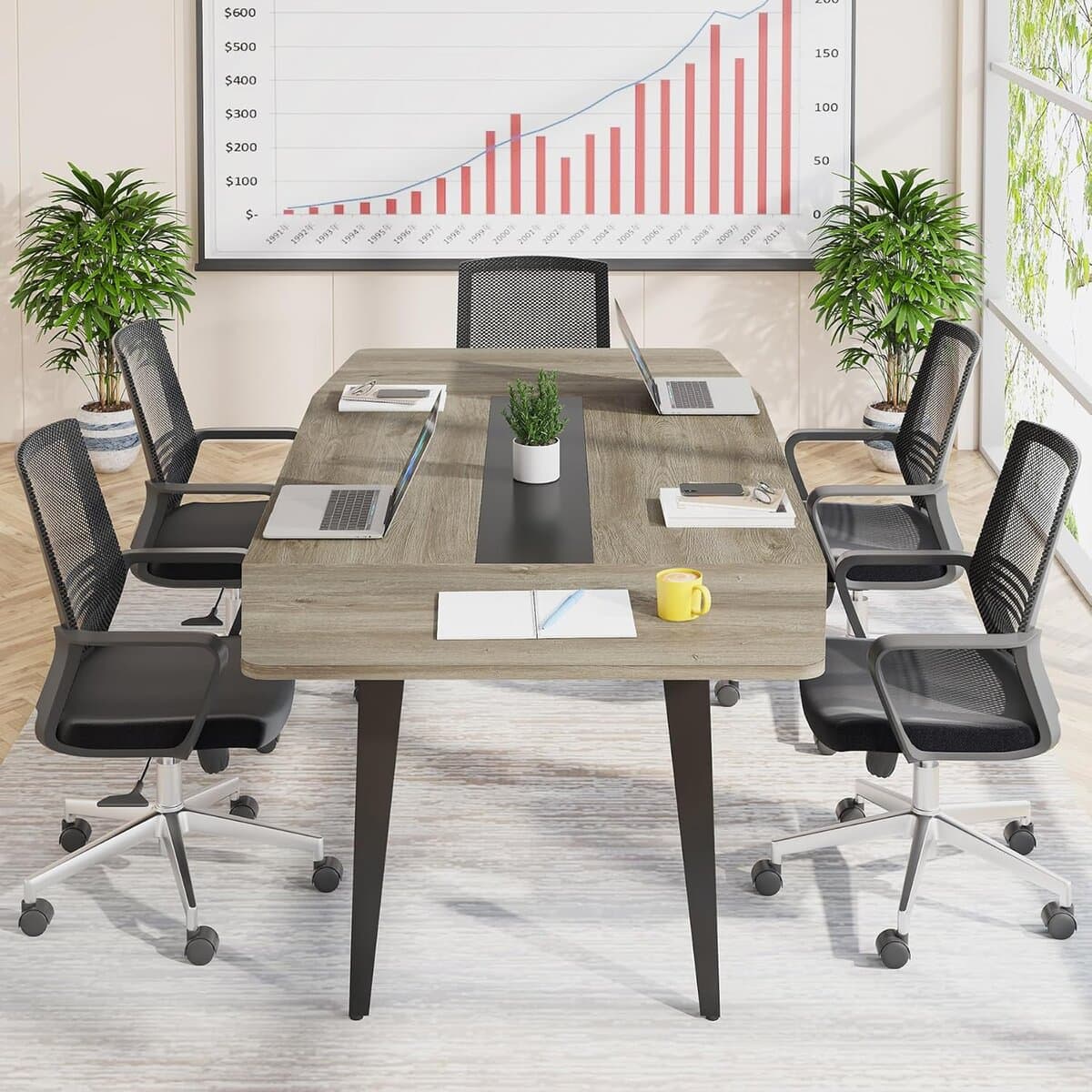 Tribesigns 6FT Boat-Shaped Conference Table