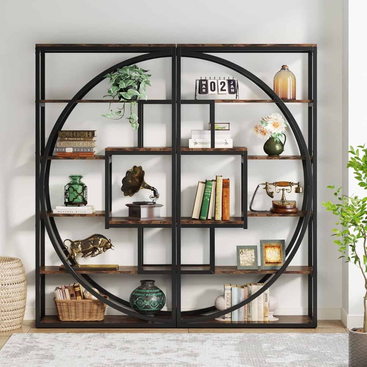 tribesigns-70-8-inch-industrial-5-tier-bookshelf-with-8-open-shelves