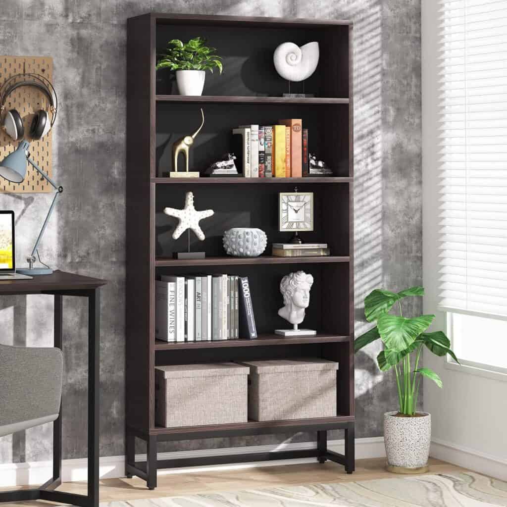 Tribesigns 70.8-Inch Tall Sandalwood Bookcase