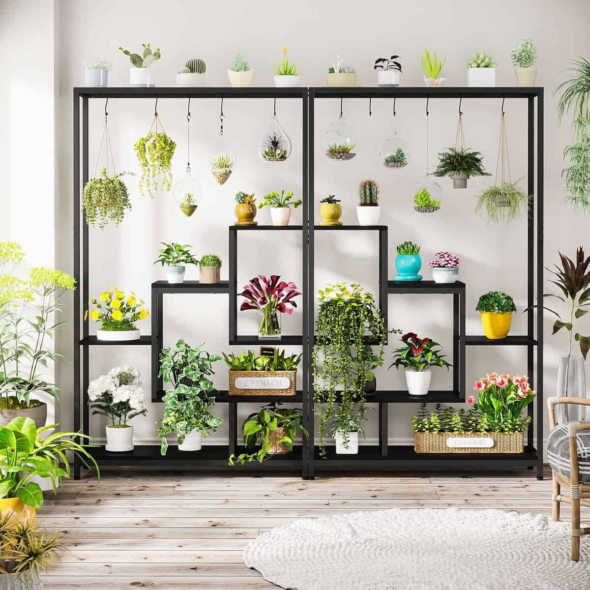 Tribesigns 70.9-Inch 5-Tier Black Plant Stand