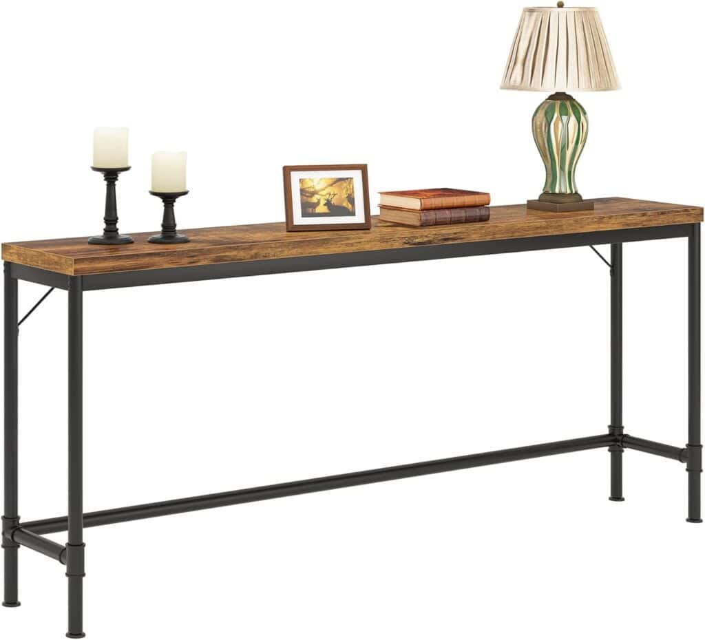 Tribesigns 70.9-Inch Console Table with Rustic Brown
