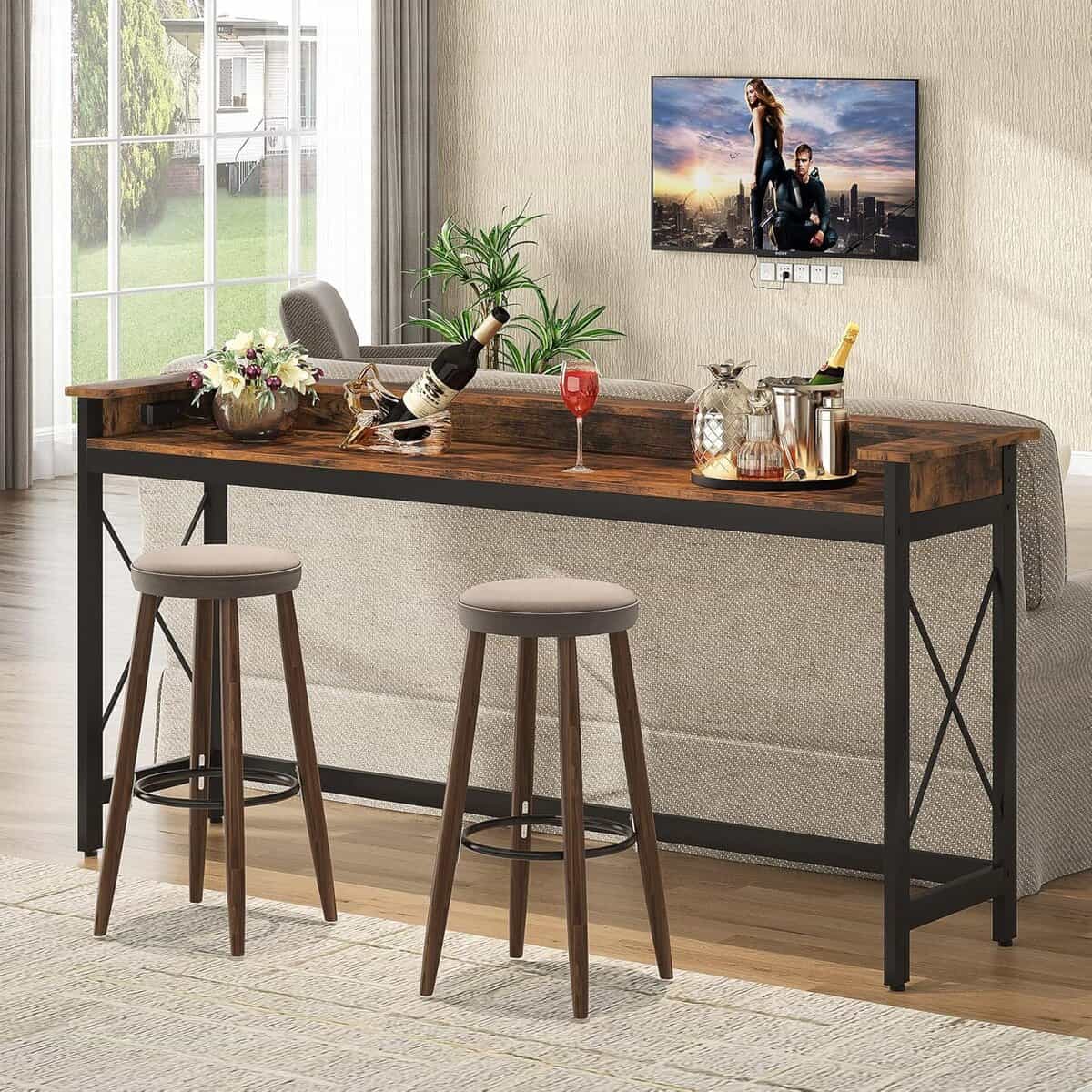 Tribesigns 70.9-Inch Console Table,Brown