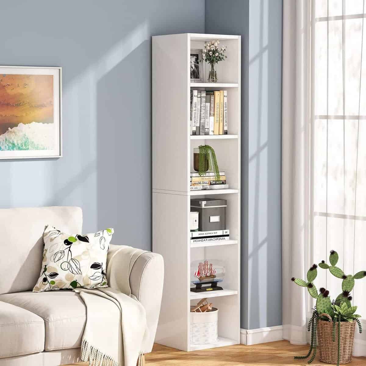 Tribesigns 70.9-Inch Tall Narrow Bookcase 
