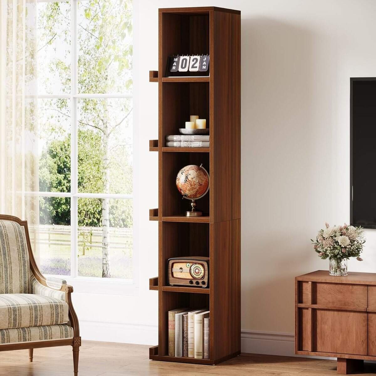 Tribesigns 70.9″ Tall Slim Cube Bookcase