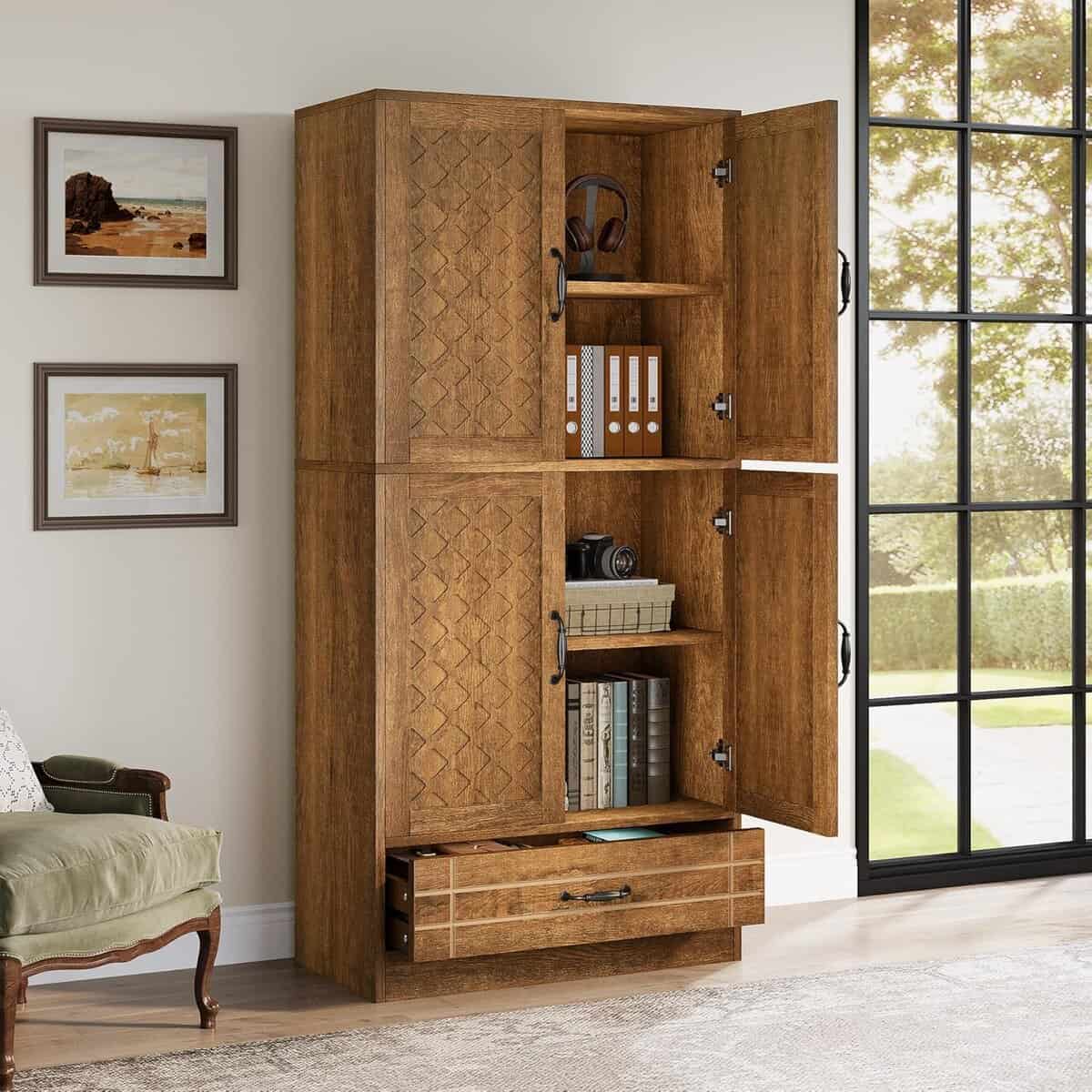 Tribesigns 70-Inch Rustic Bookshelf and Bookcase 