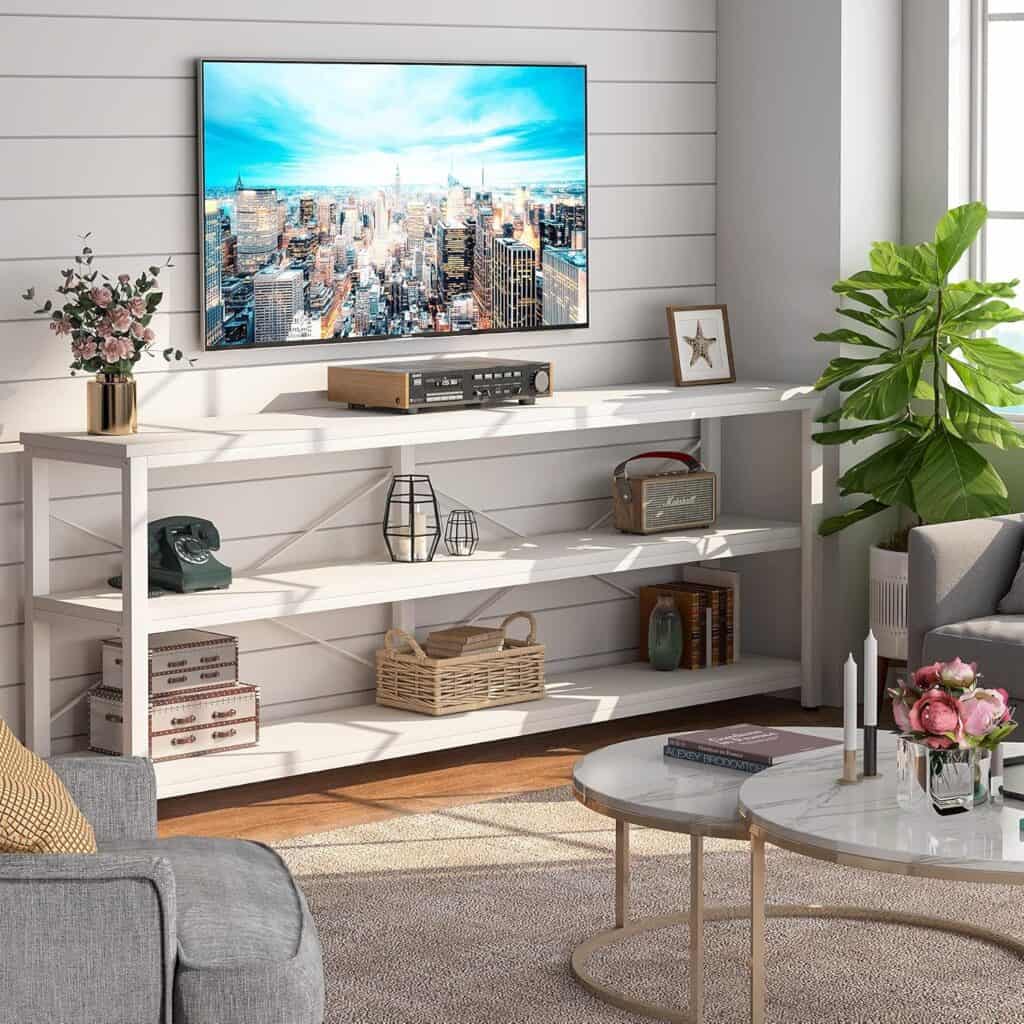Tribesigns 71-Inch Extra Long White Sofa Table