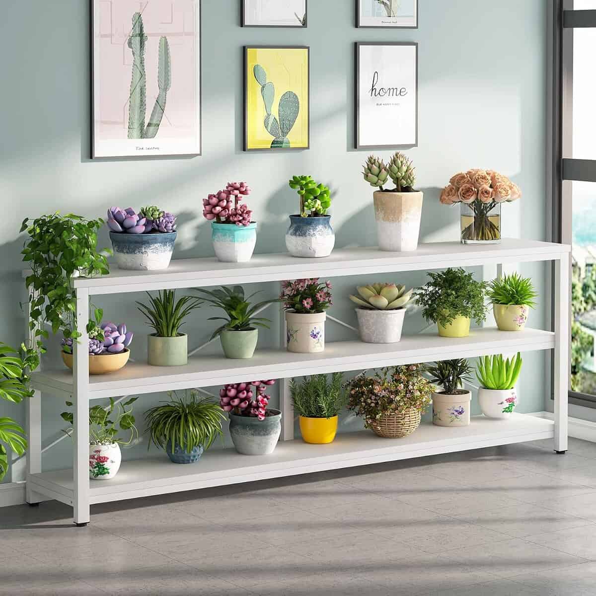 Tribesigns 71-Inch Extra Long White Sofa Table