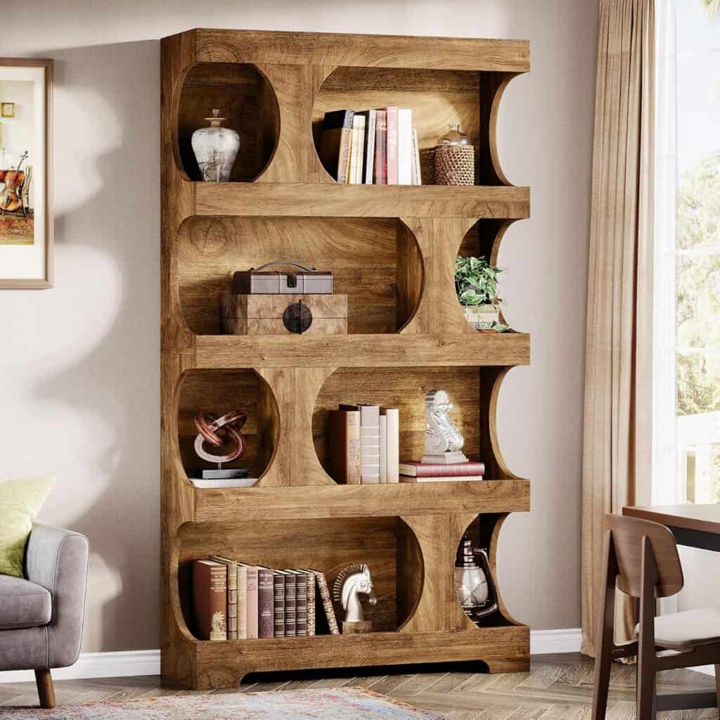 Tribesigns 71-Inch Modern Asymmetrical 4-Tier Bookcase