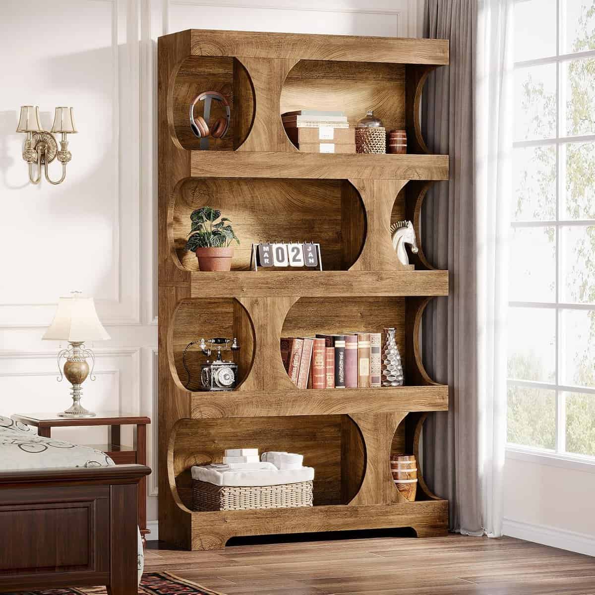Tribesigns 71-Inch Modern Asymmetrical 4-Tier Bookcase