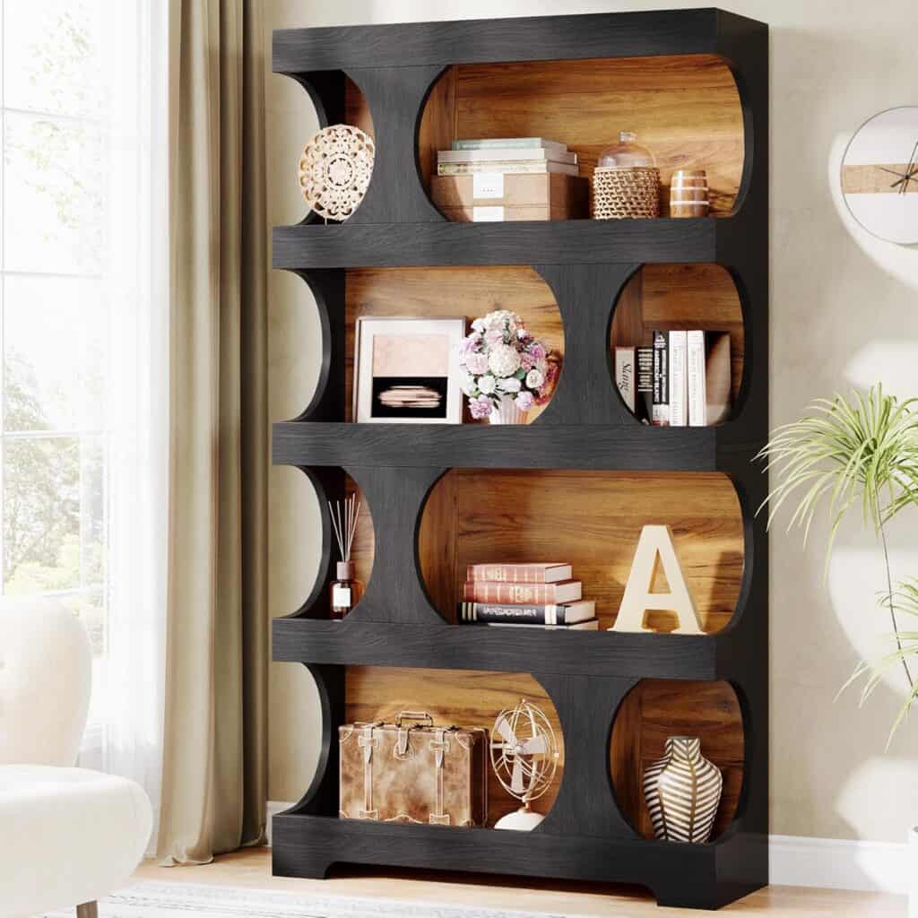 Tribesigns 71-Inch S-Shaped Tall Bookcase