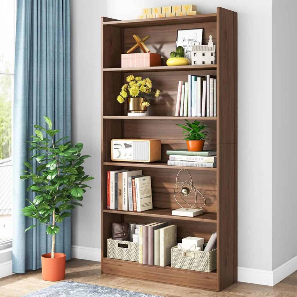 Tribesigns 72-Inch Tall White 6-Tier Bookcase