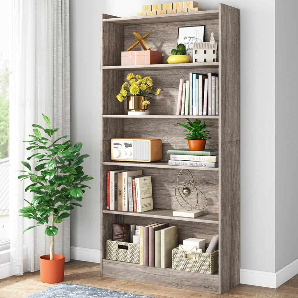 Tribesigns 72-Inch Tall White Bookcase