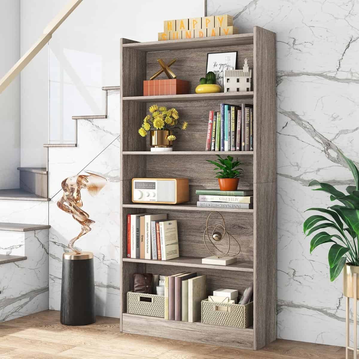 Tribesigns 72-Inch Tall White Bookcase