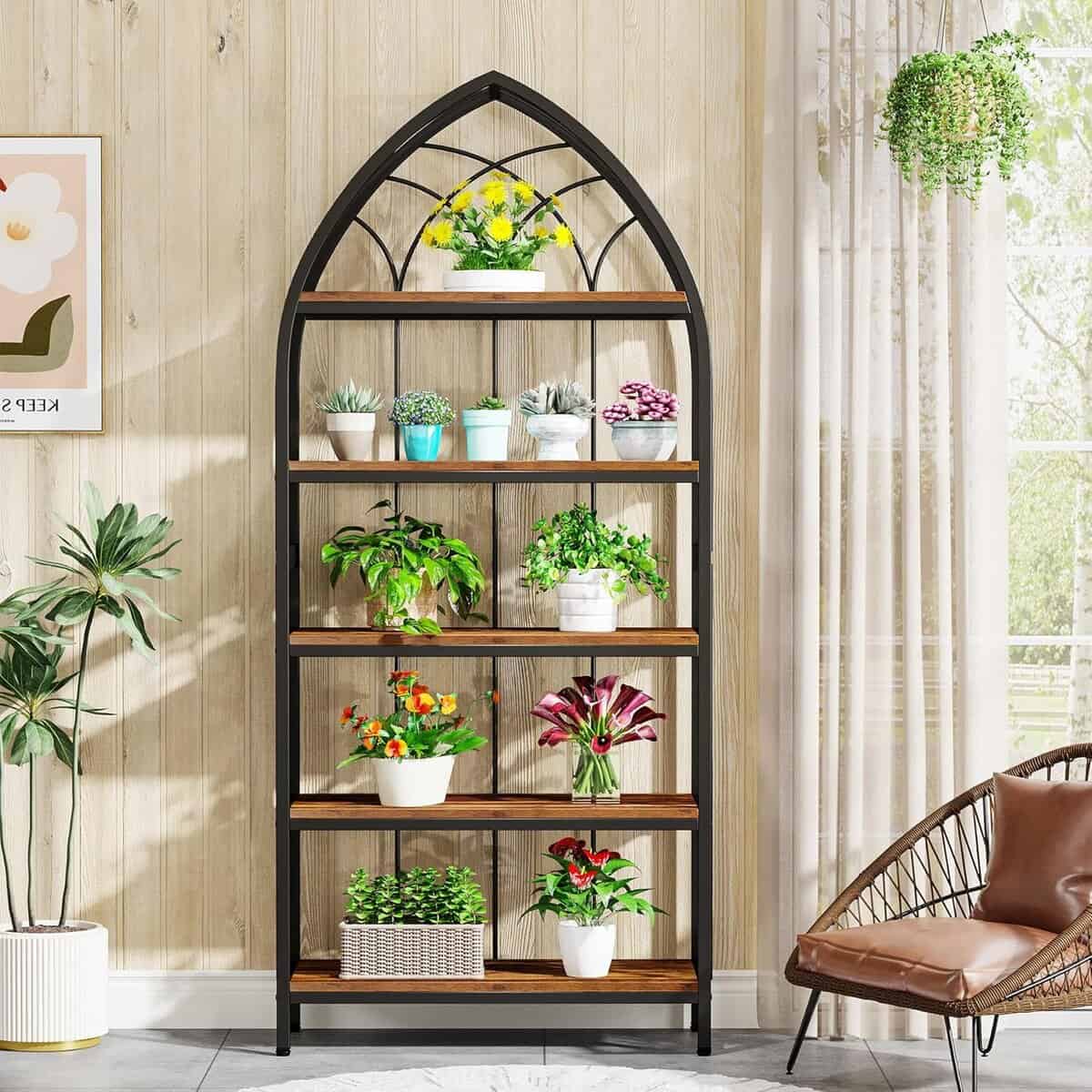 Tribesigns 74.8-Inch Arched 5-Tier Plant Stand