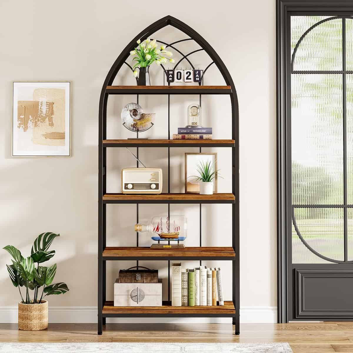 Tribesigns 74.8” Industrial 5-Tier Bookshelf
