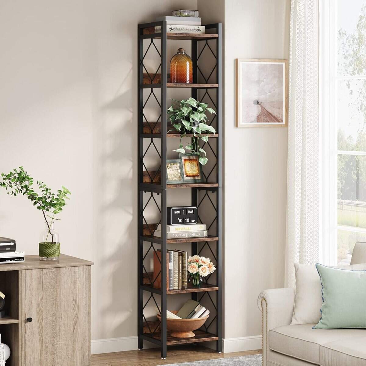 Tribesigns 78.7 Inch Extra Tall Narrow Bookshelf