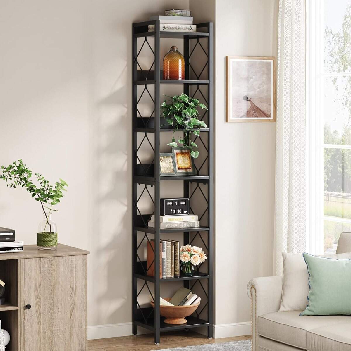 Tribesigns 78.7 Inch Extra Tall Narrow Bookshelf