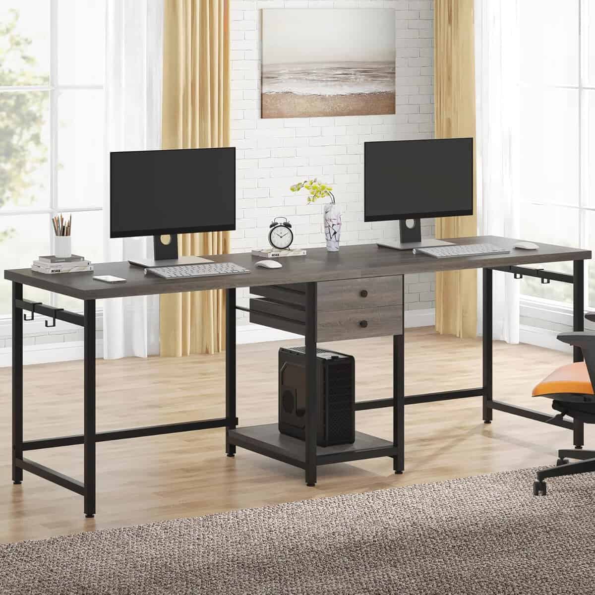 Tribesigns 79" Extra Long Double Desk