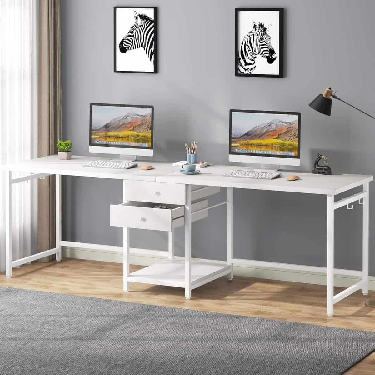Tribesigns 79" Extra Long Double Desk