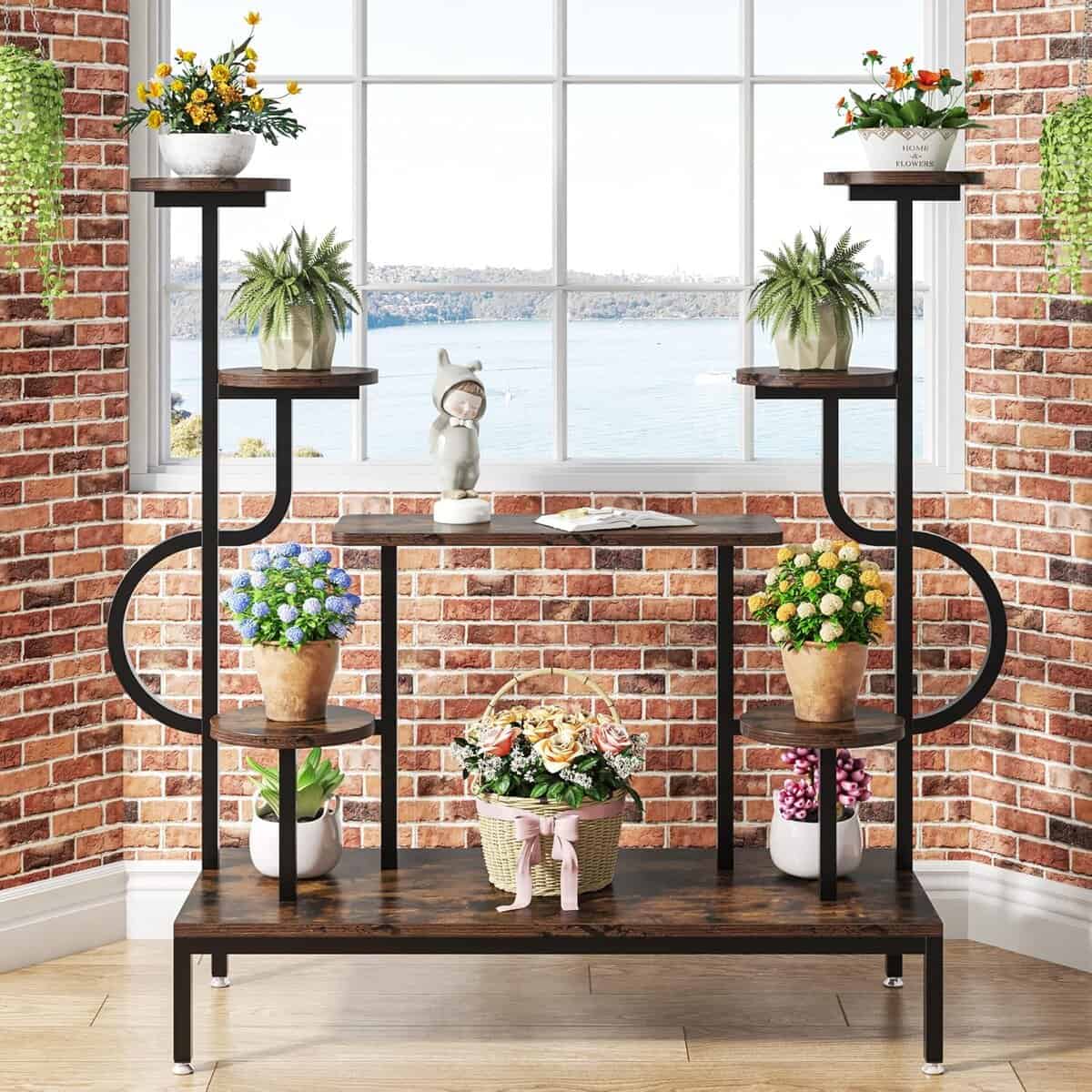 Tribesigns 8-Tier Metal Plant Stand with Shelves