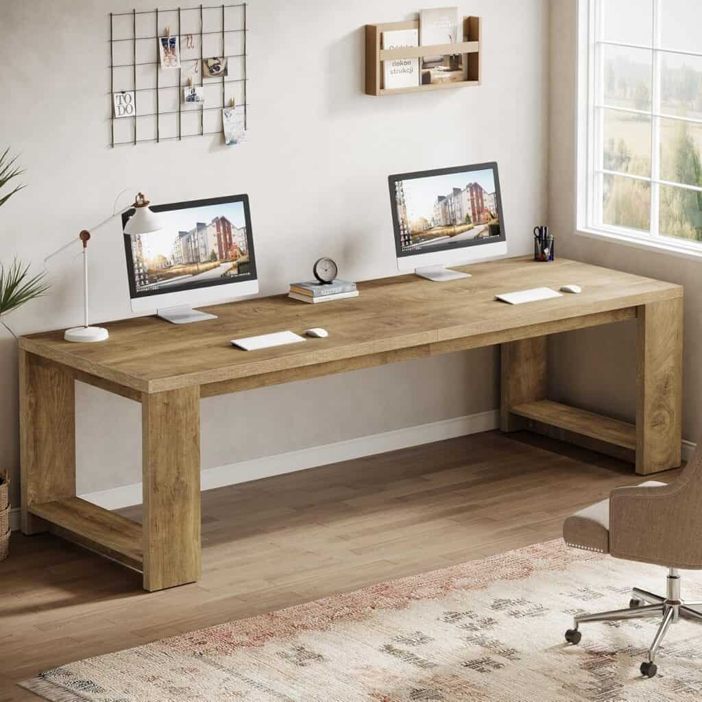 Tribesigns 86.6" Extra Long Double Desk