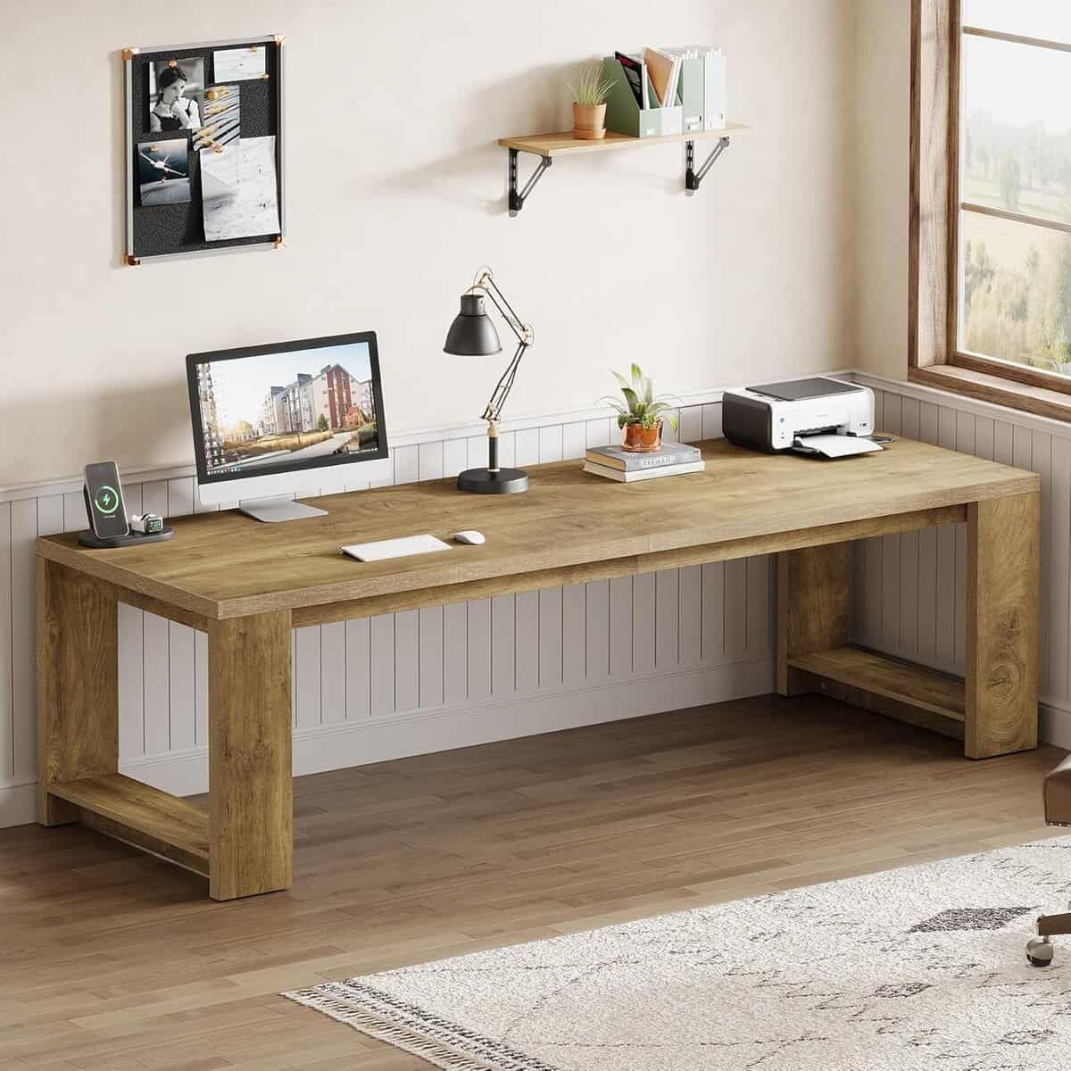 Tribesigns 86.6" Extra Long Double Desk