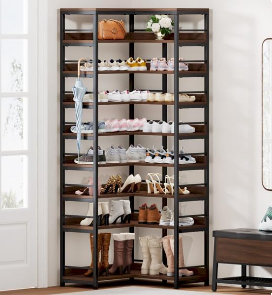 Tribesigns 9-Tier Corner Shoe Rack